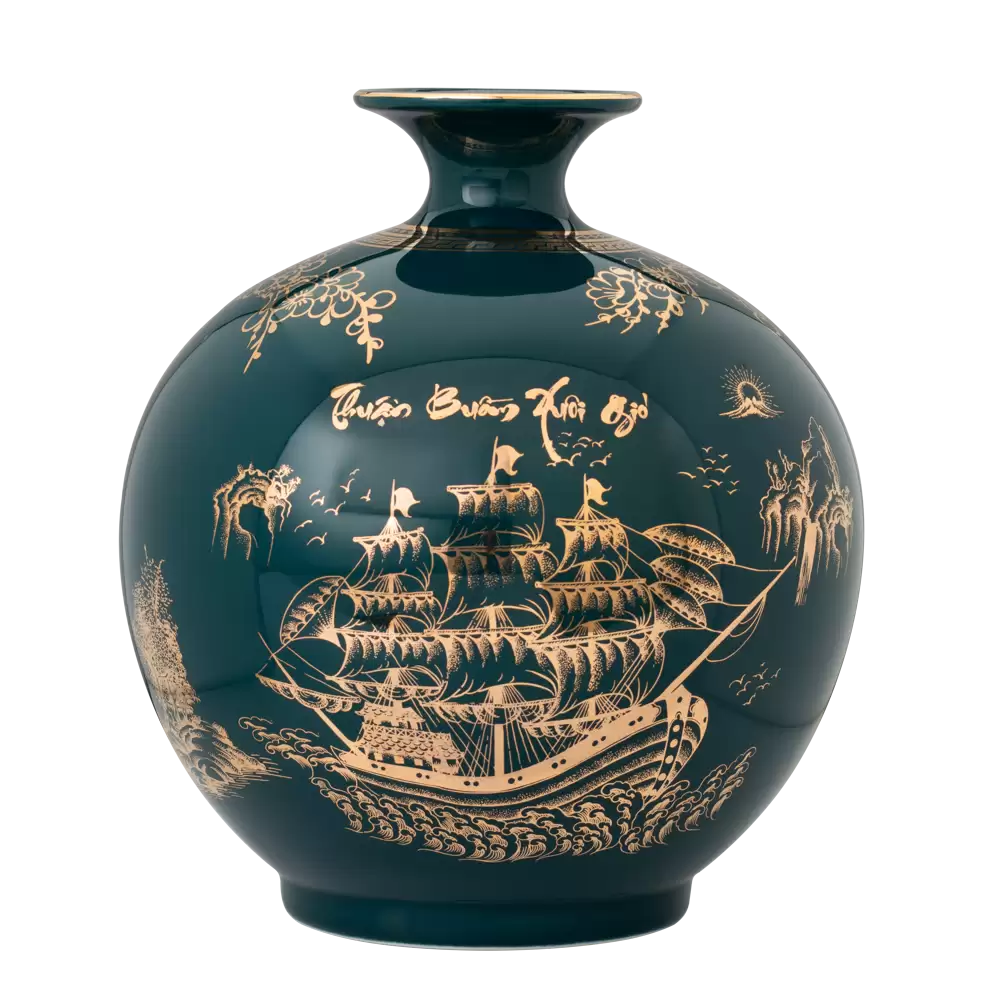 Bình Hút Lộc 22cm – Thuận Buồm Xuôi Gió – Xanh