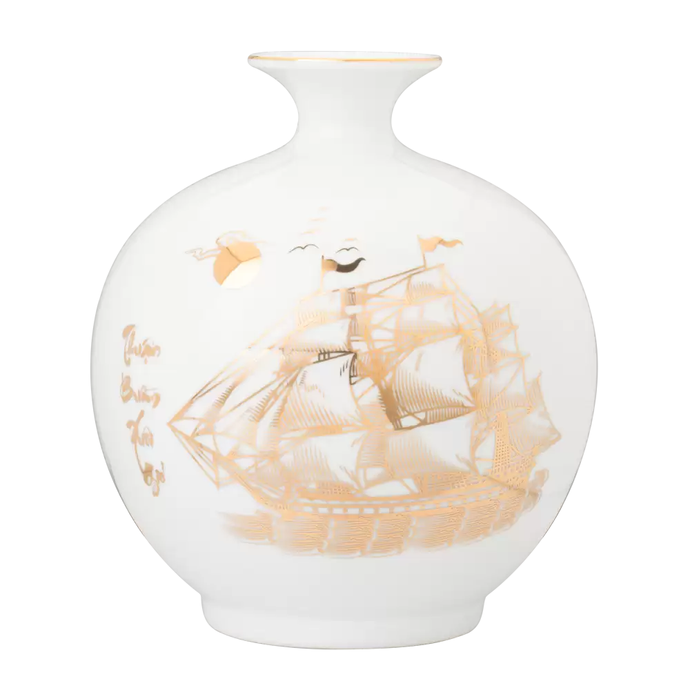 Bình Hút Lộc 26cm – Thuận Buồm Xuôi Gió – Trắng