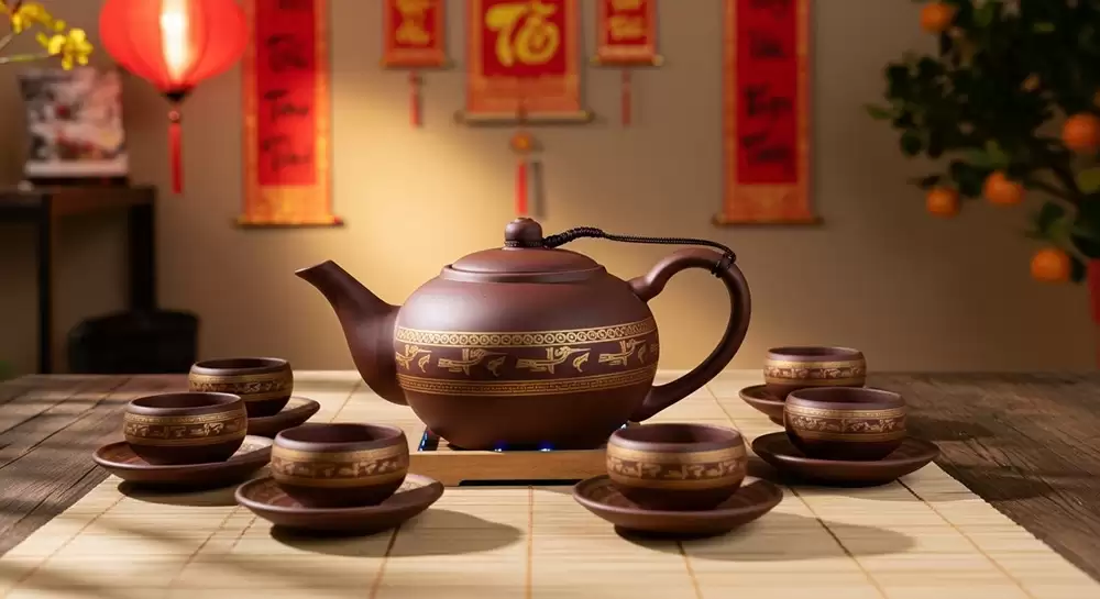 Bộ quà tặng ấm tử sa Tết